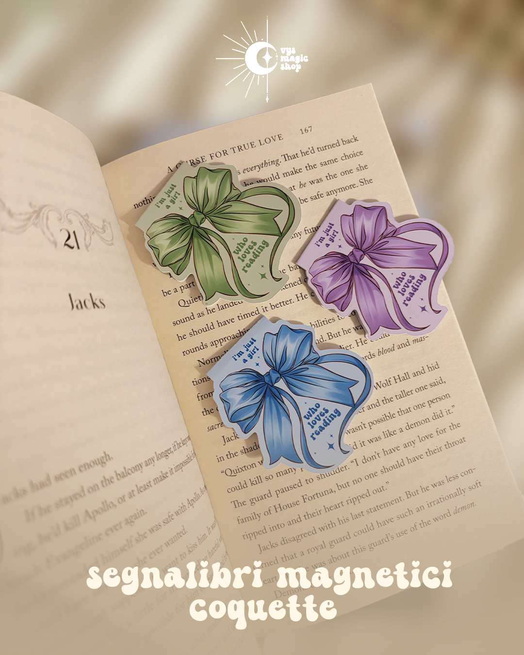 Magnetic Bookmarks - Coquette, book aesthetic