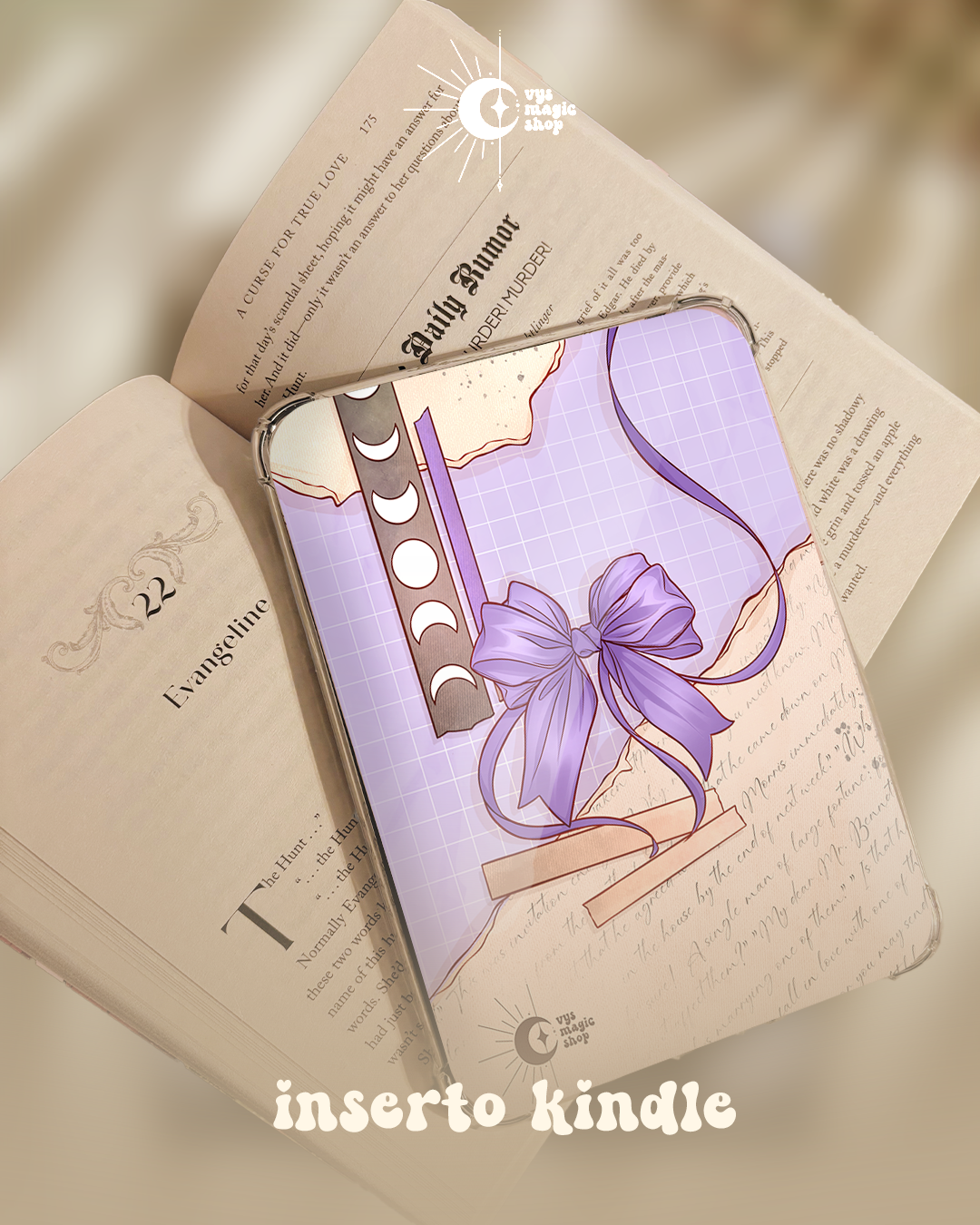 E-reader Insert - Coquette, book aesthetic