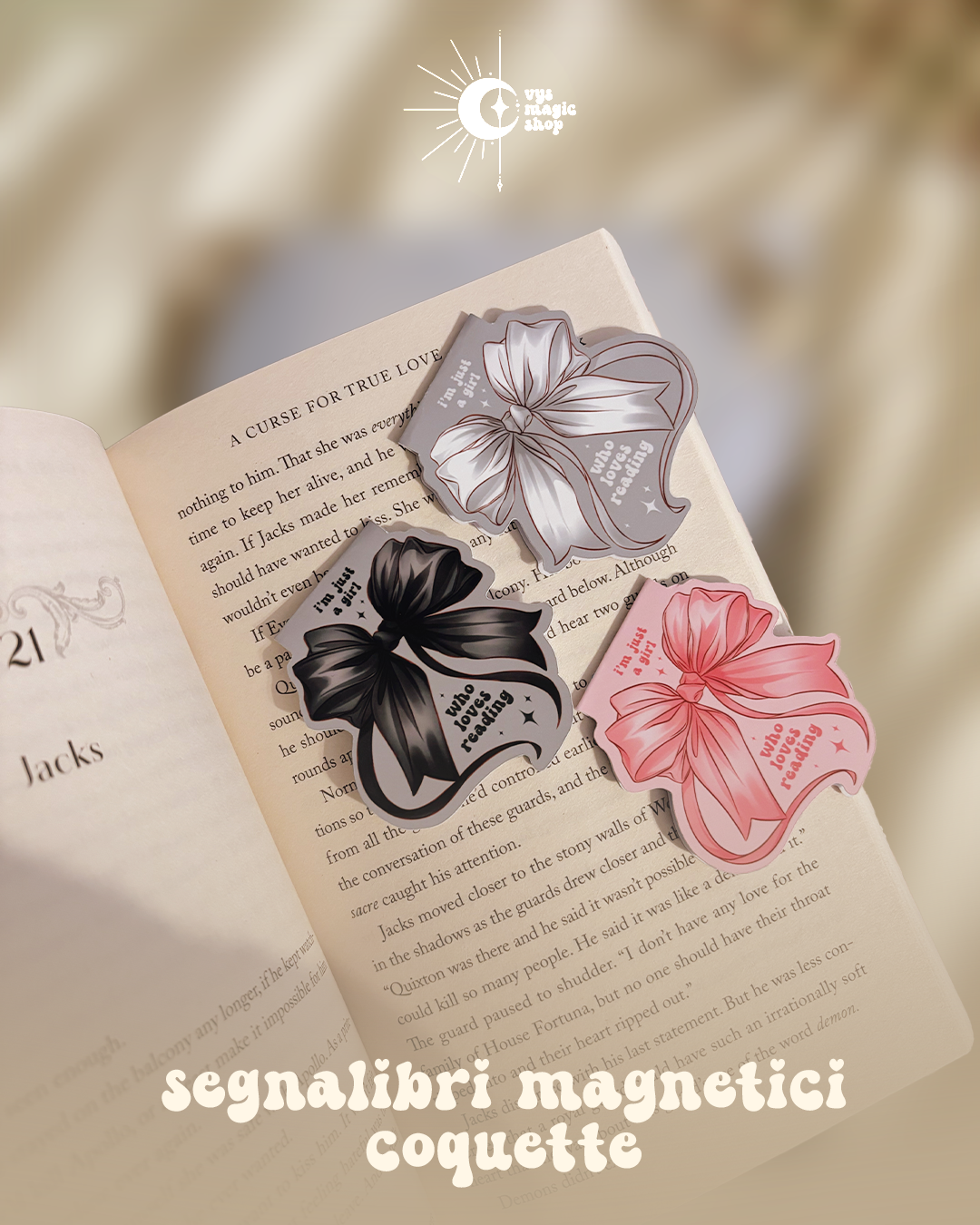 Magnetic Bookmarks - Coquette, book aesthetic
