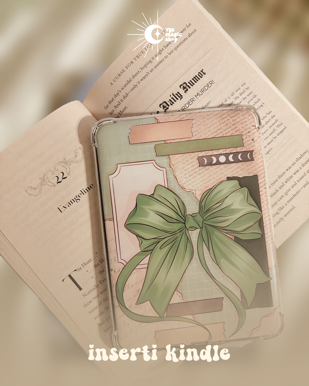 E-reader Insert - Coquette Version 2, book aesthetic
