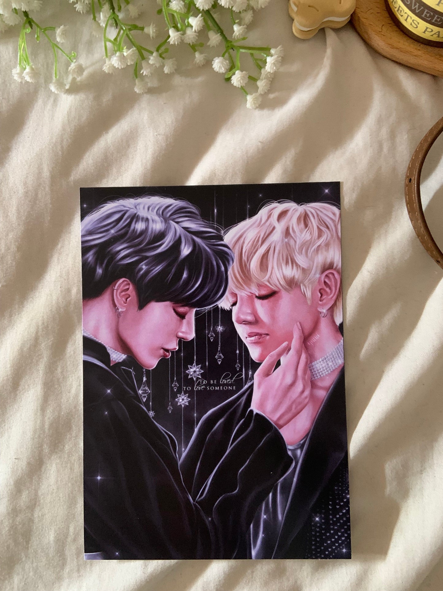 Taekook - Art Print, BTS fanart, K-pop inspired
