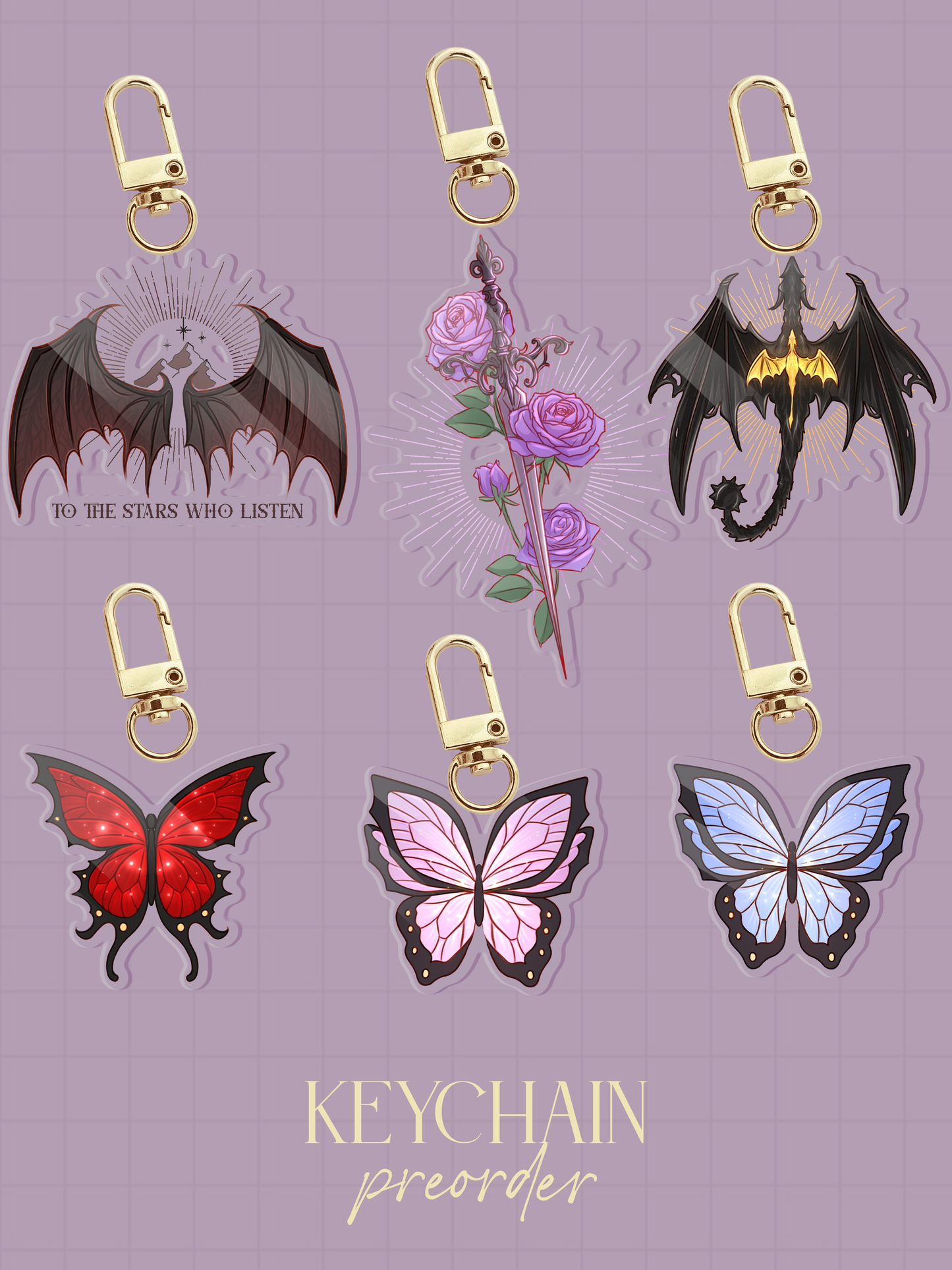 PREORDER Keychain - Keep Swimming fantasy version