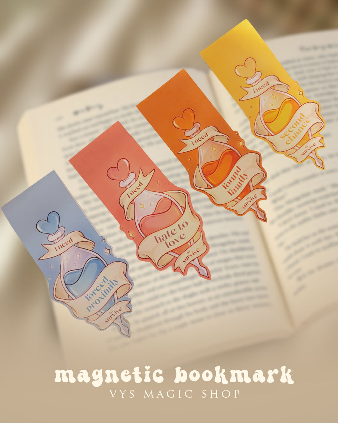 Magnetic Bookmarks - Tropes Love Potions, book aesthetic