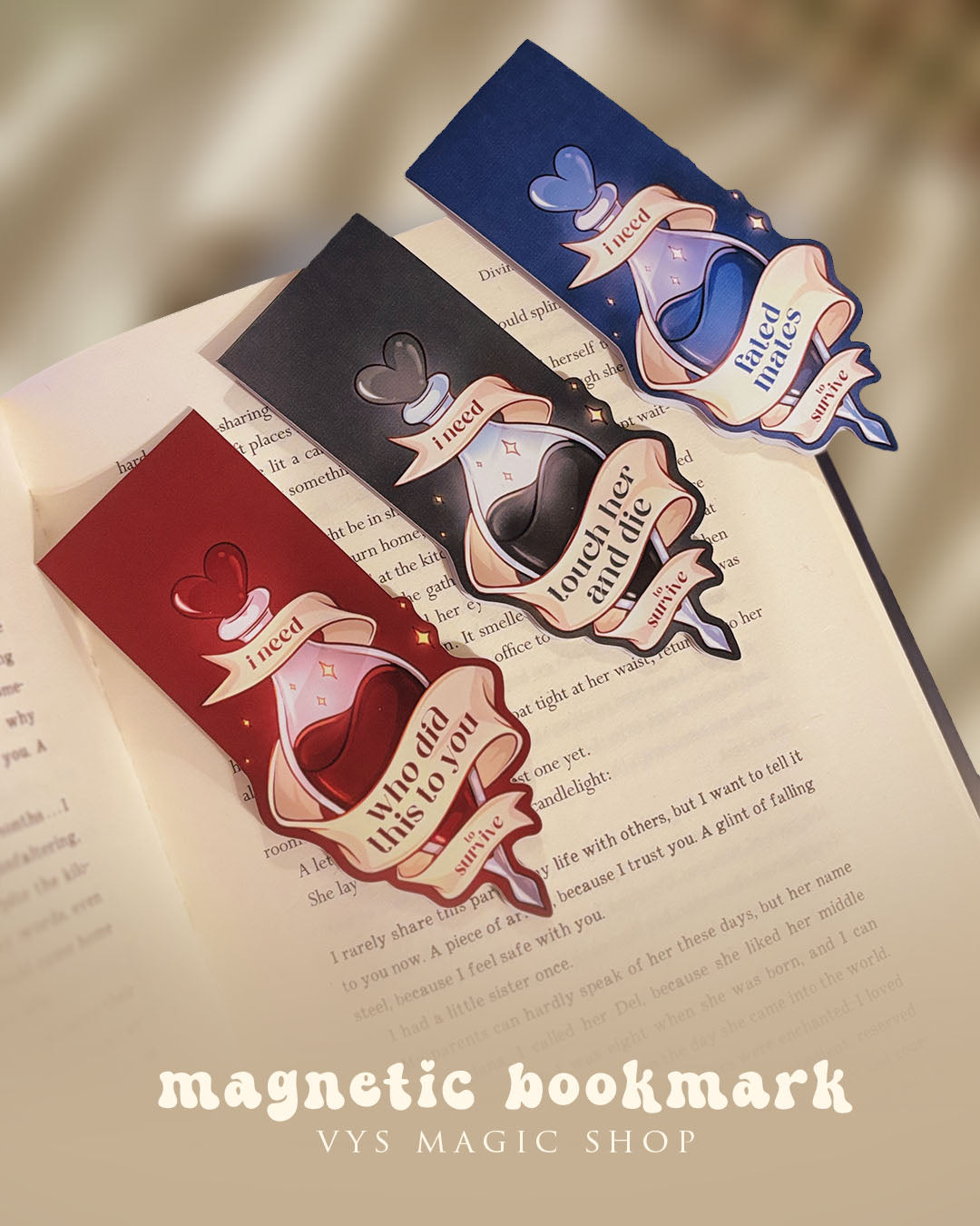 Magnetic Bookmarks - Tropes Love Potions, book aesthetic