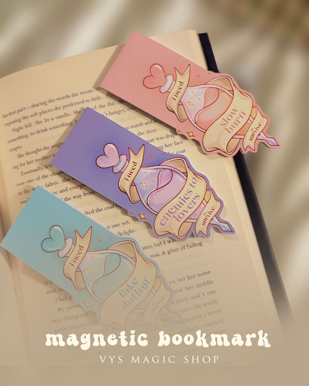 Magnetic Bookmarks - Tropes Love Potions, book aesthetic