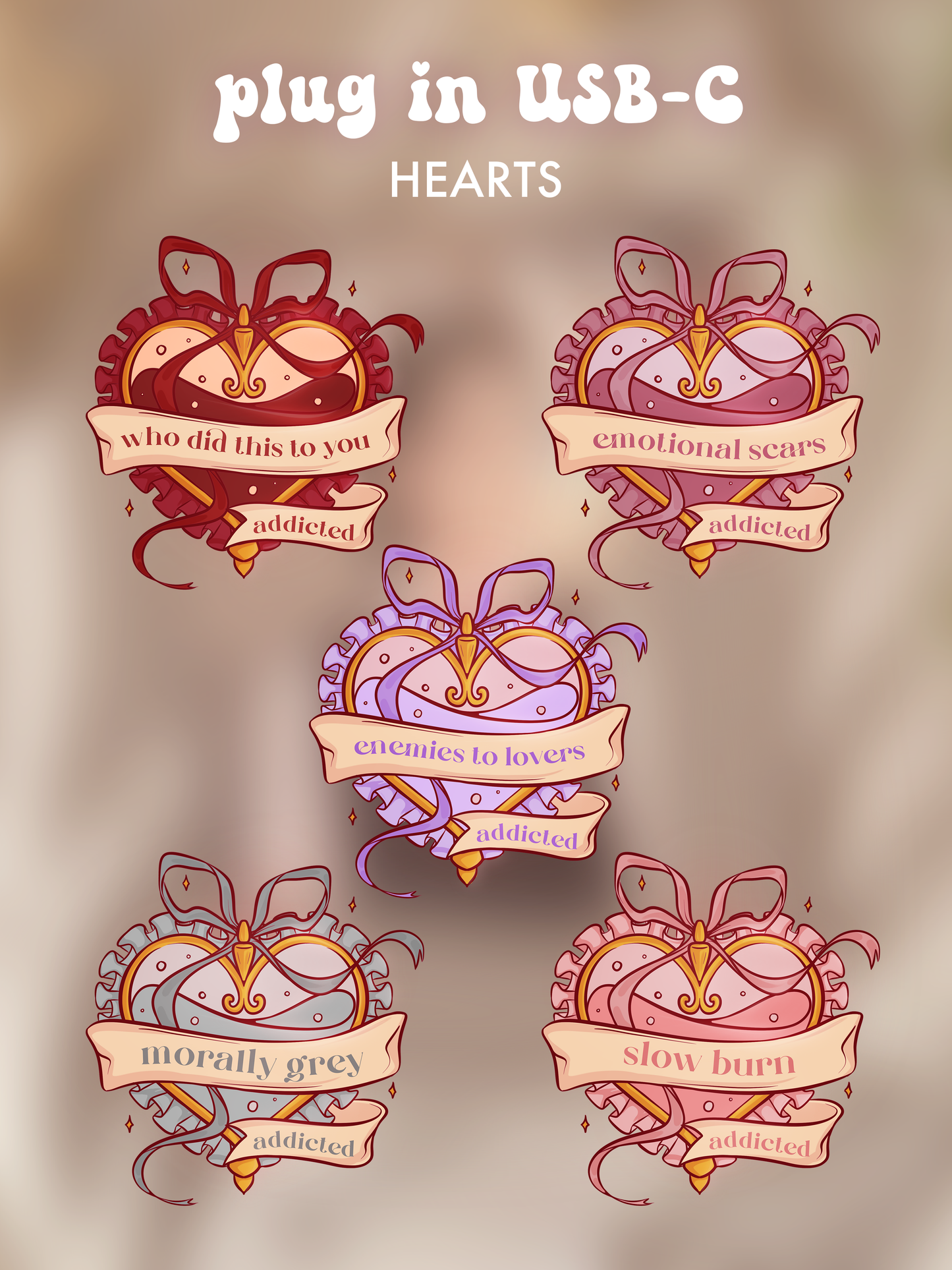 PREORDER USB-C Plug-In Hearts