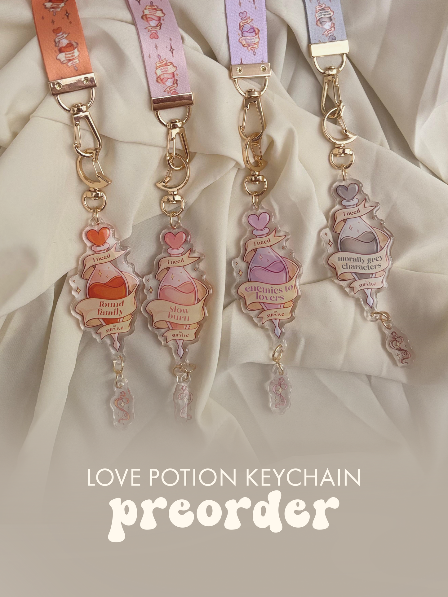 PREORDER Keychain - Tropes Love Potions, book aesthetic