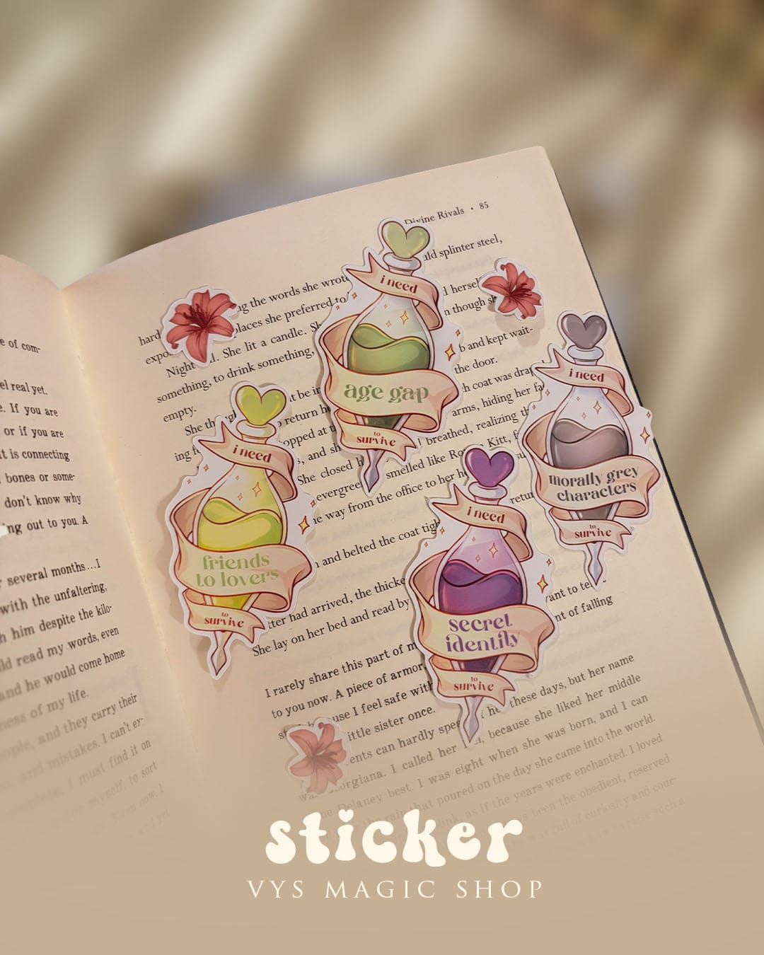 Stickers - Tropes Love Potions, kindle & scrapbooking aesthetic