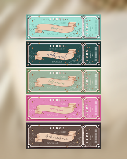 Bookmarks - Midnight Bookclub, book aesthetic
