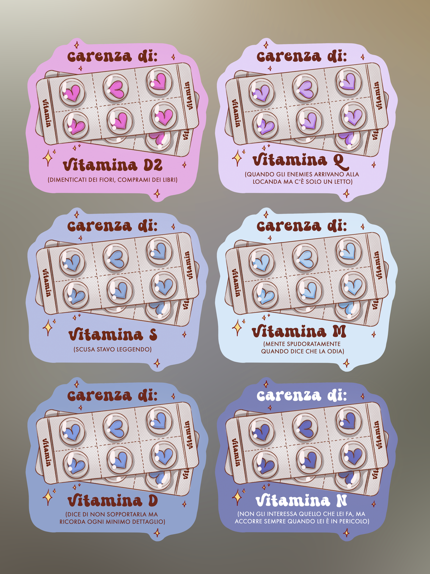 Vitamin Bundle - 6 Stickers - Which vitamins do you need?