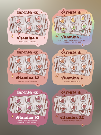 Vitamin Bundle - 6 Stickers - Which vitamins do you need?