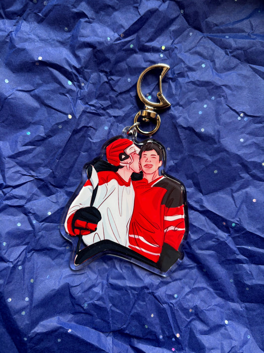 Keychain - hockey romance