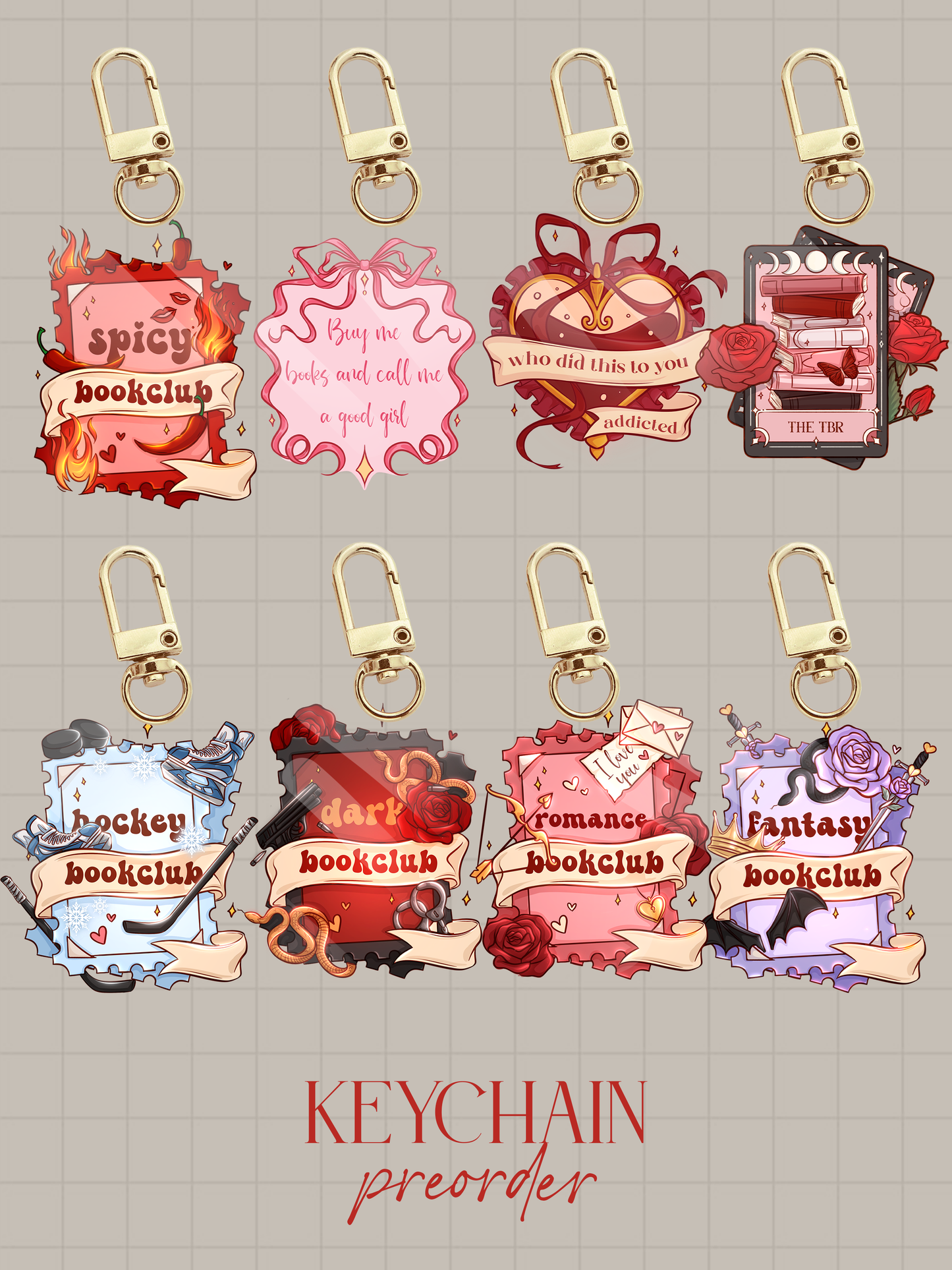 PREORDER Keychain - Keep Swimming Bookish version