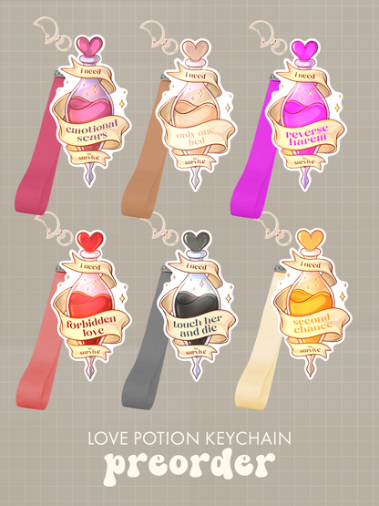PREORDER - Keychain - Tropes Love Potions, book aesthetic